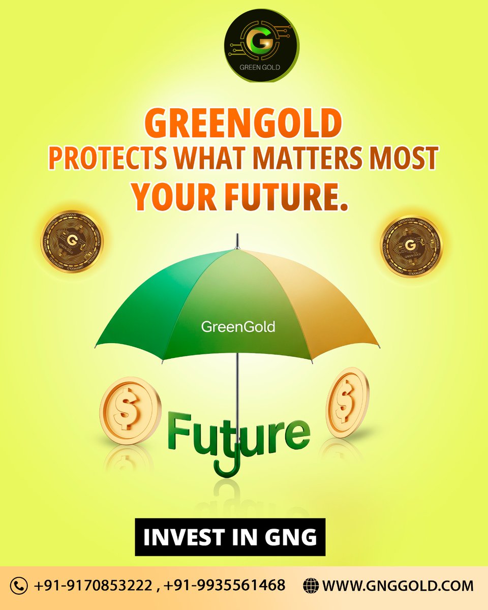 Greengold2023's tweet image. Secure what truly matters—your future. 🌱
With GreenGold (GNG), protect your investments and grow with confidence.
.
#GreenGold #GNG #SecureFuture #SmartInvestment #CryptoIndia #DigitalGold 
.
.
Disclaimer: Nothing on this page is financial advice, please do your own research!