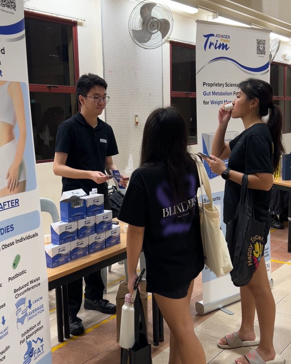 advagenltd's tweet photo. ADVAGEN supports @NTUsg Hall 15 Exam Welfare.
We handed out ADVAGEN Prebio and ADVAGEN PrebioTrim to support students’ overall well-being and gut metabolism during the exam season.
Wishing everyone all the best!

#NTU #ExamWelfareInitiative #GutMetabolism #Metabolism #trending https://t.co/bmsK9U7BWs