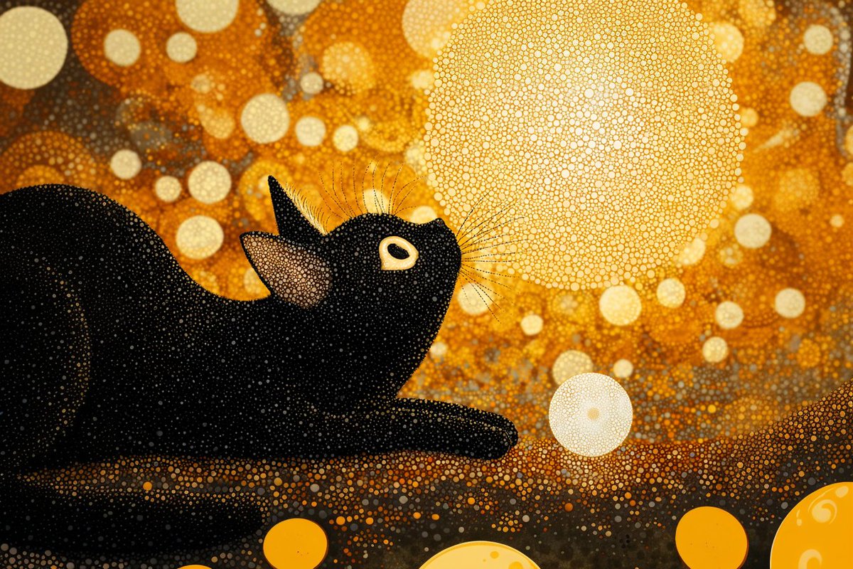 「太陽を掴もうとする黒猫」の派生物
#midjourney #aiart