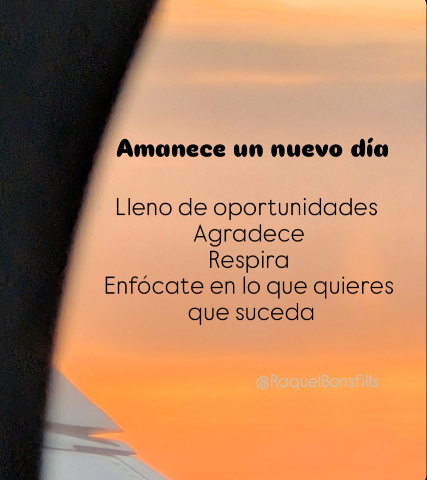 Amanece un nuevo día
Cada día es una nueva oportunidad de vivir, de lograr, de avanzar, de disfrutar y de hacer que cosas buenas sucedan. 
¿Qué quieres lograr hoy? 
¿Qué quieres cambiar? 
¿Qué quieres mejorar? 
Enfócate en ello.
Feliz día! 
#Motivación #actitudpositiva #liderazgo