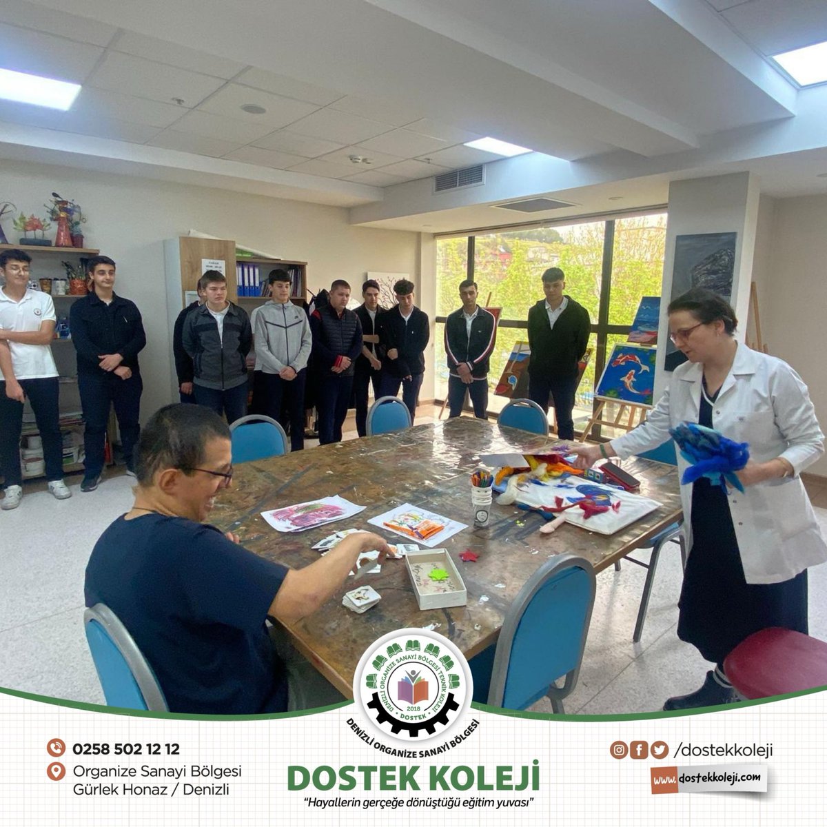 dostekkoleji's tweet image. 11. sınıf öğrencilerimiz sosyal sorumluluk projesi kapsamında, Merkezefendi Belediyesi Engelsiz Yaşam Akademisi’ni ziyaret etti. 

#dostek #dostekkoleji #denizliosb #engelsizyaşamakademisi #merkezefendibelediyesi