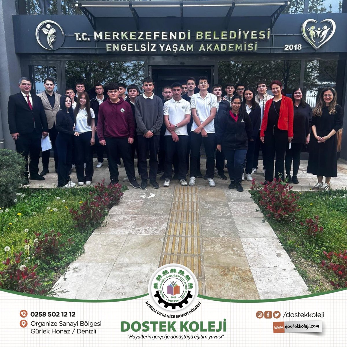 dostekkoleji's tweet image. 11. sınıf öğrencilerimiz sosyal sorumluluk projesi kapsamında, Merkezefendi Belediyesi Engelsiz Yaşam Akademisi’ni ziyaret etti. 

#dostek #dostekkoleji #denizliosb #engelsizyaşamakademisi #merkezefendibelediyesi