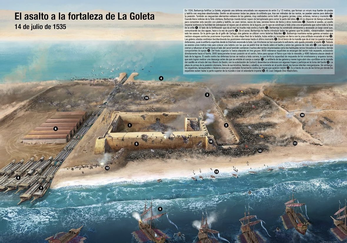 Guille_Nicieza's tweet photo. Además de 336 páginas de texto e imágenes en #ÁlvarodeBazánElInvicto con @DespertaFerro hemos reconstruido a doble página la galera Real de don Juan de Austria, las Reales Atarazanas de Barcelona o el asalto de La Goleta, entre muchas otras… les iré mostrando. ¡No se lo pierdan! https://t.co/ry659OYyQW