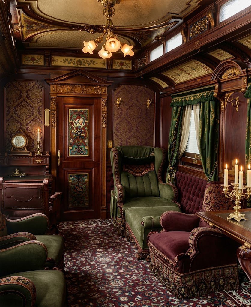 Emperor Franz Joseph’s personal salon car on the Austrian Imperial Train, 1914