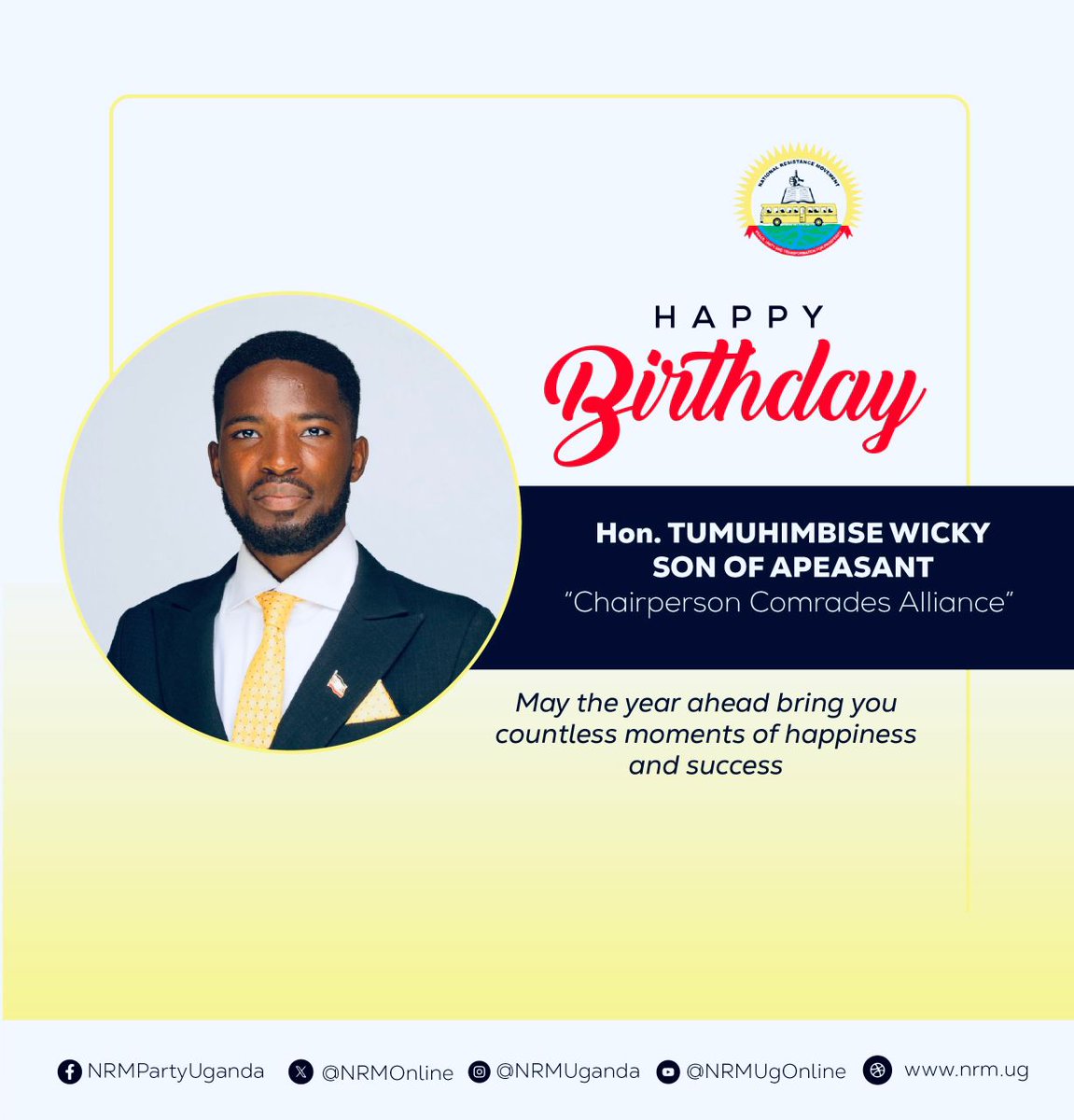 NRMYouthsDesk's tweet photo. Happiest birthday son of a peasant and former Mp Aspirant Buhweju West @wicky_hon . More years of commanding NRM youth institutional leaders and multiple  leagues @NRMOnline . https://t.co/Zr3haQtJlI