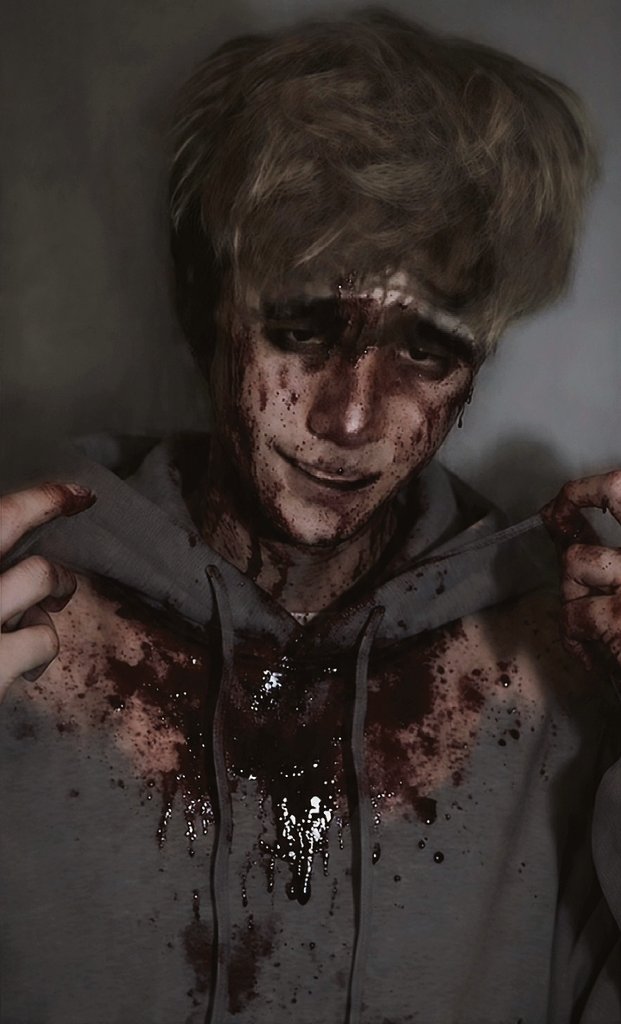 [TW (?) fake blood]
here's a "scary" picture i got of him, it's been a loonnggg time haha but ok byeee again. 🏃🏻‍♂️💨
<a href="/kooo_gi/">킬링스토킹_쿠기(Killing Stalking_Koogi_クギ)</a> 👋🏻🤍
#killingstalking #ohsangwoo #sangwoocosplay
