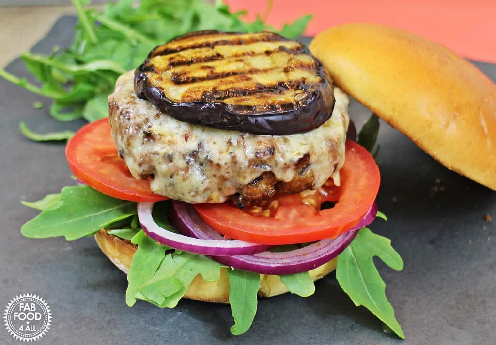 FabFood4All's tweet image. Get ready to savour the flavours of my Welsh Lamb Moussaka Burgers! Topped with griddled aubergine (eggplant) &amp;amp; melted cheese these burgers are simply sublime! #WelshLamb #Lamb #Burgers #Recipes #LambBurgers