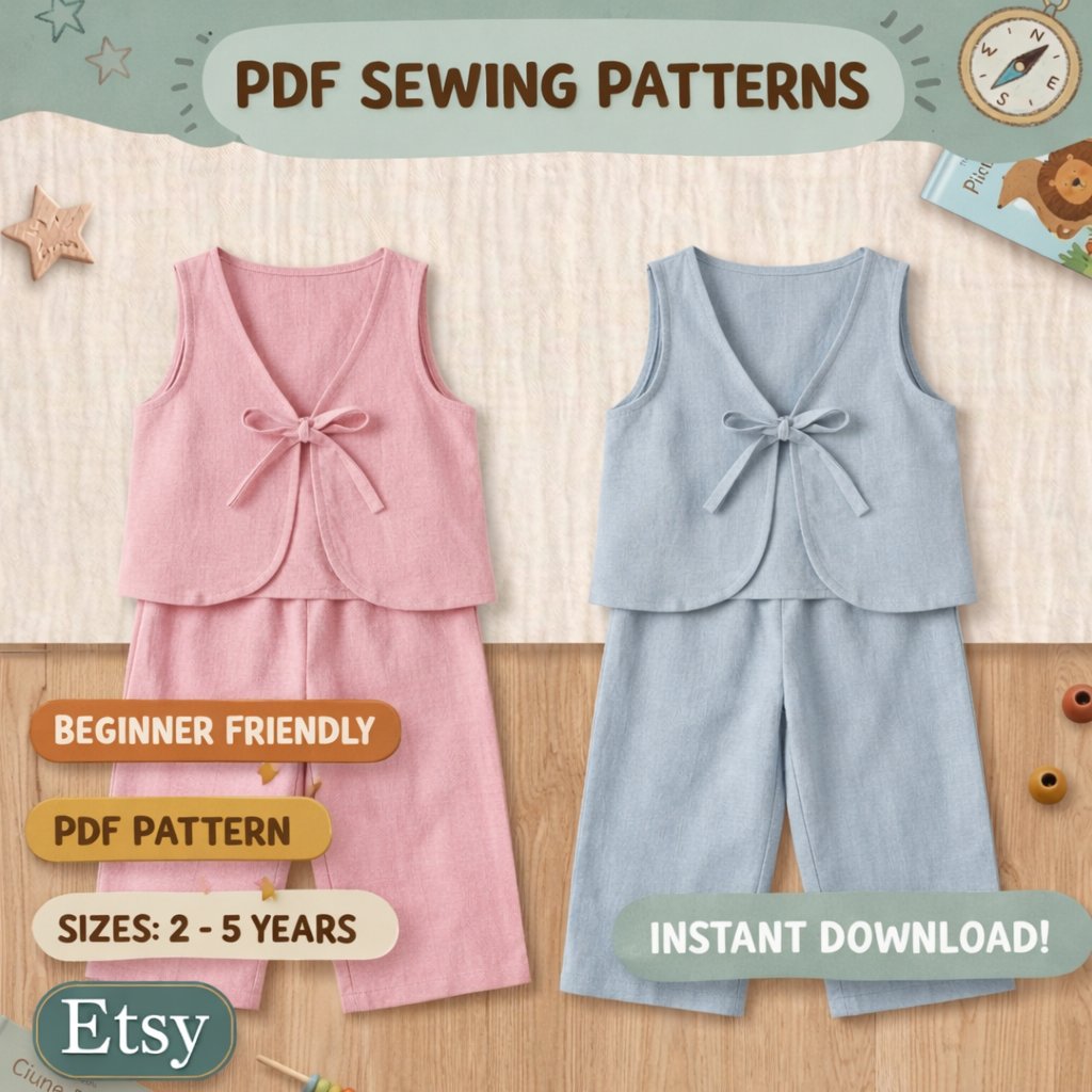 KBDigitalCraft's tweet photo. Beginner-friendly Tie-Back Top PDF Sewing Pattern for girls ages 2β5 βοΈ Instant download, layered files, and step-by-step instructions for an easy, stylish make. Perfect for cotton, linen, and muslin.
https://t.co/SVYlnZ56bN
#PDFSewingPattern #KidsSewingPattern #ToddlerSewing https://t.co/EonGhTQI6f