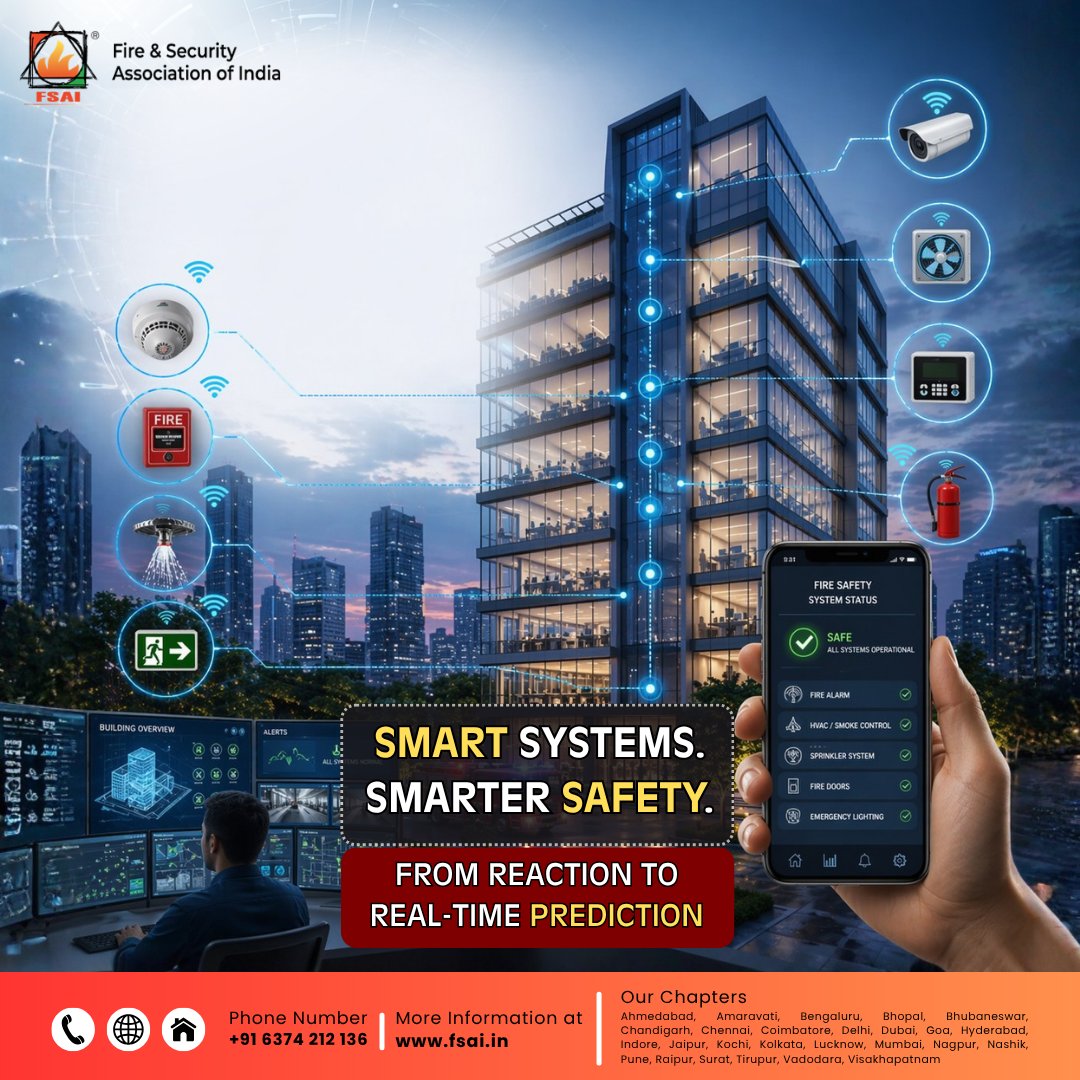 FSAIIndia's tweet image. Fire safety is evolving.
👉 From reaction
to prediction.
Smart systems are the future.

Is your building future-ready?

#FireSafety #FSAI #SmartTech #Safety #Innovation