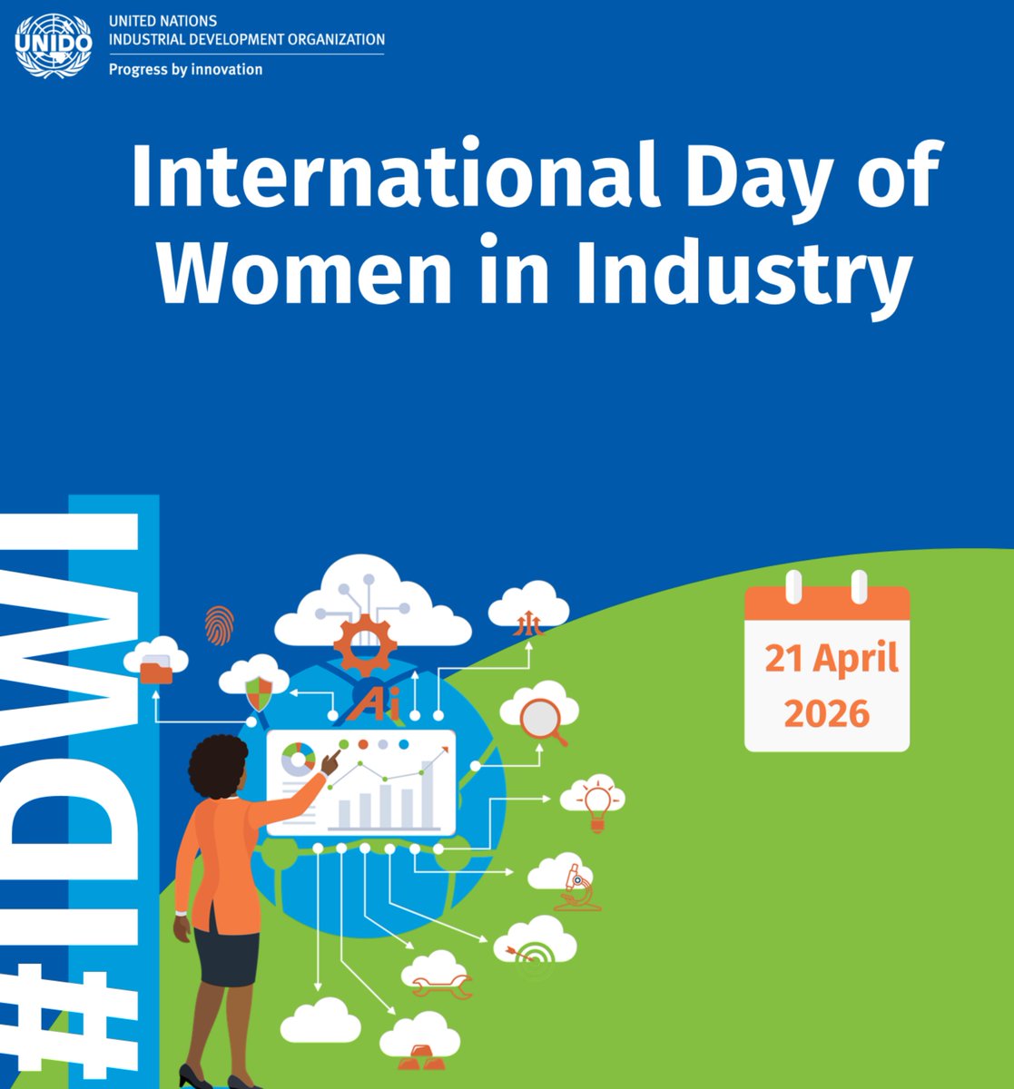 UNIDO_India's tweet photo. Today marks the 1st International Day of Women in Industry - celebrating leaders driving inclusion. When women step into technical roles, they drive solutions and shape more sustainable industries. Stay tuned with @UNIDO_India today to join the conversation. https://t.co/kG54Mo0qv3