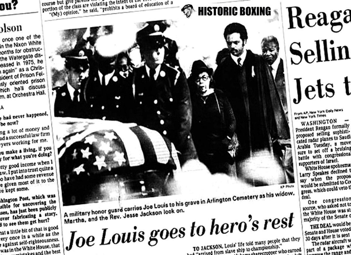 BoxerJoeGrim's tweet image. A hero's rest - former World Heavyweight Champion Joe Louis was buried with full military honours at Arlington National Cemetery #OnThisDay in 1981.