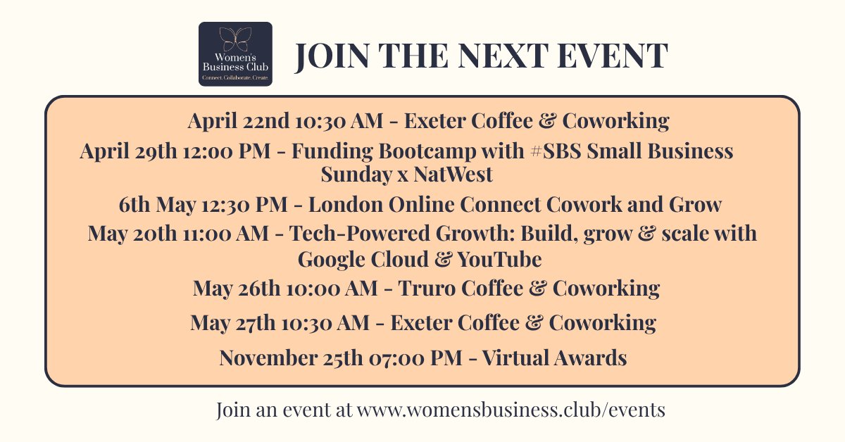 wombizclub's tweet image. Work alongside women who get it.

Join WBC coworking events to focus, connect &amp;amp; grow your network, no pressure, no pitching. Just productive work &amp;amp; great company.

🔗 womensbusiness.club/events

#WomensBusinessClub #WomenInBusiness
#FemaleFounders