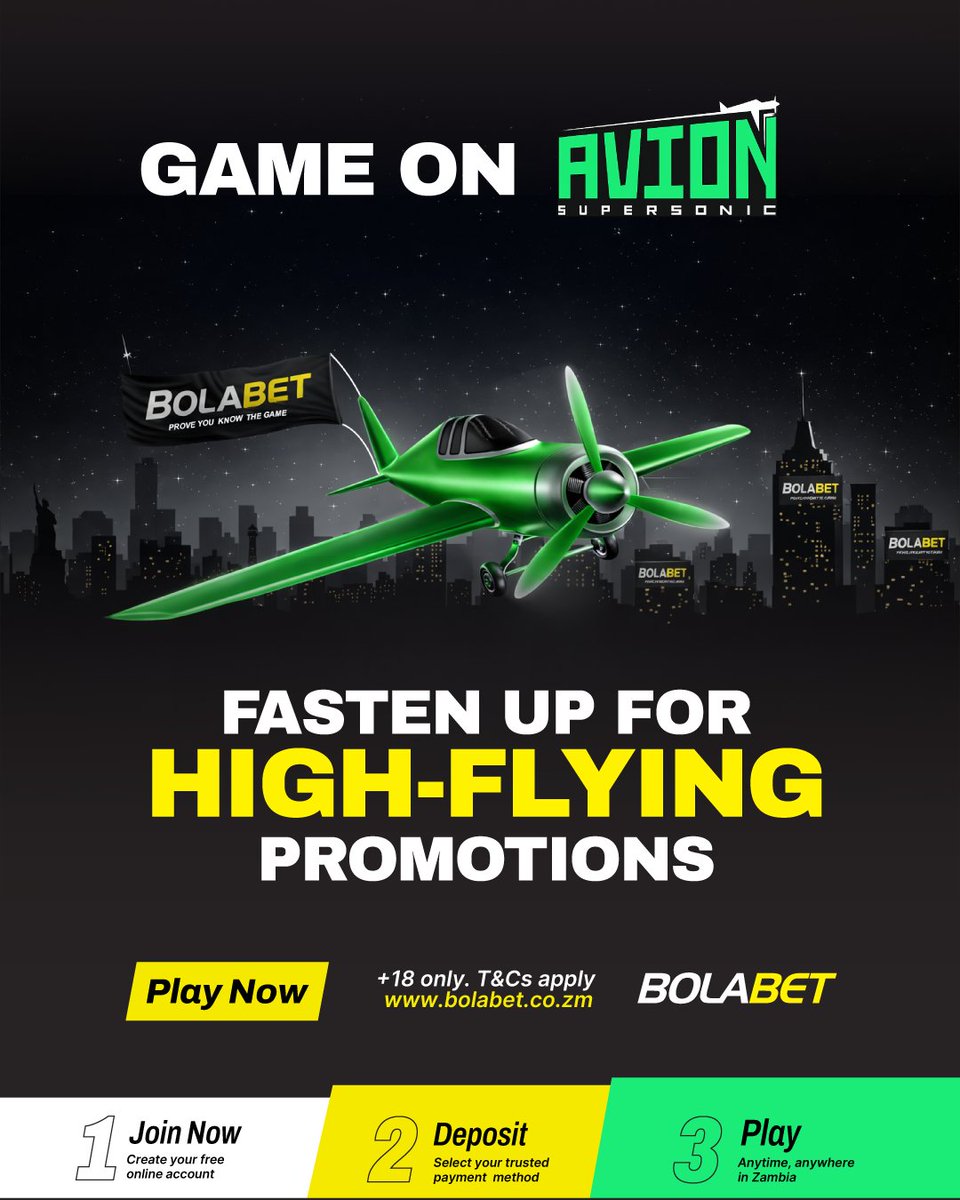 Bolabet_Zambia's tweet photo. Take control with Avion Supersonic
Ride the thrill, stay ready — big wins happen fast
Fasten up for high-flying promotions ✨
👉 https://t.co/oI9GZ7iLWZ
#Bolabet #Avion #CasinoGame https://t.co/prtpq7tOOX