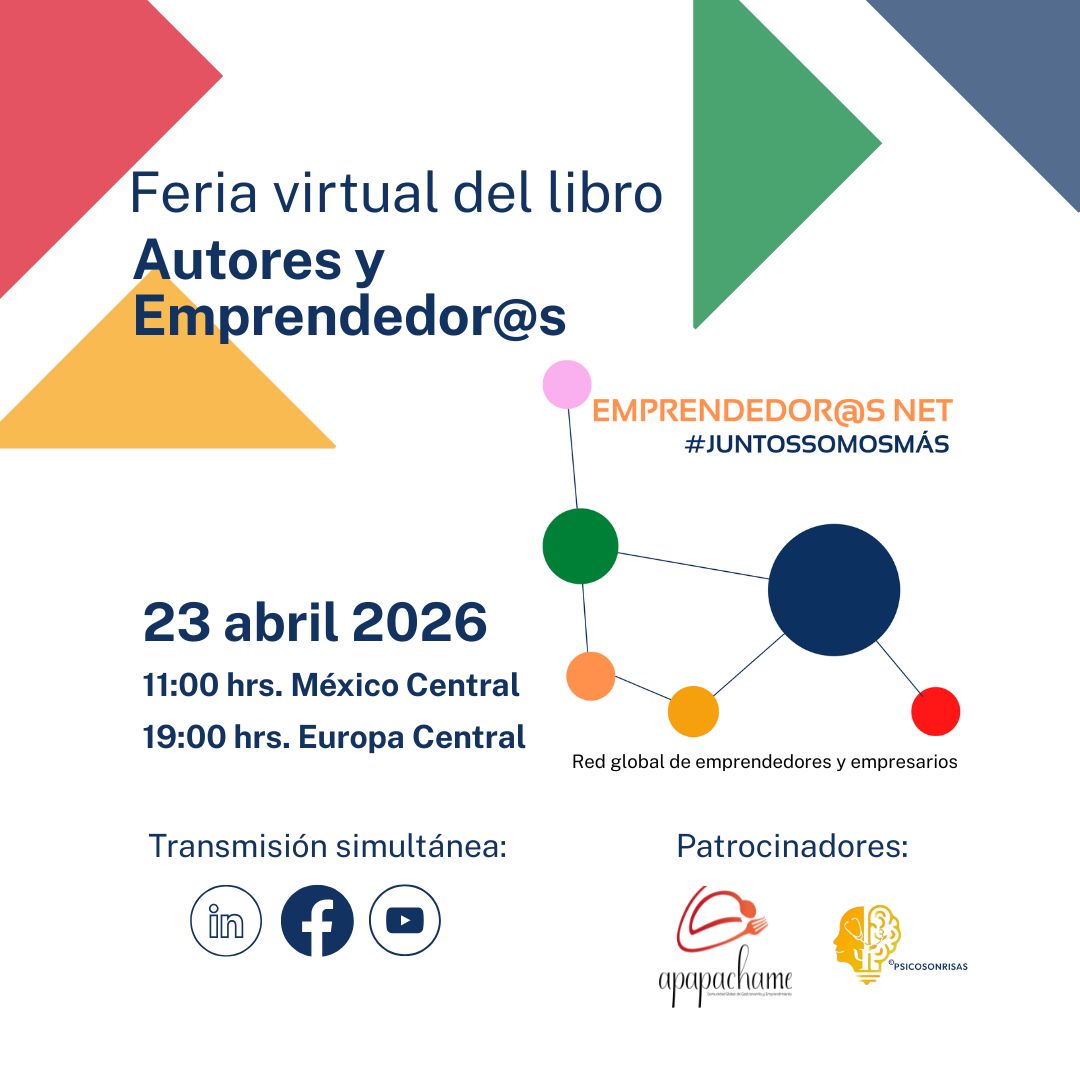 Junto a la comunidad de Emprendedor@s Net se llevará acabo la #2 la Feria Virtual “Autores y Emprendedor@s”.

Este 23 de abril conozcamos las propuestas 10 participantes de 8 países diferentes, presentando 16 libros y 3 EBOOKS.

¡No faltes! #díadellibro #sanjordi