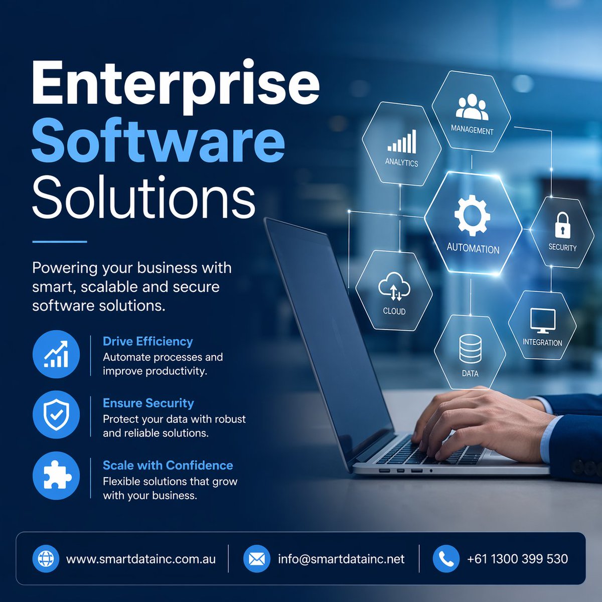 AmeliaM38526's tweet image. Enterprise #Software Solutions That Scale With Your Business
At #smartData, we deliver customized #enterprisesoftware designed to streamline operations, enhance productivity, and support long-term success.
smartdatainc.com.au/enterprise-sof…
#EnterpriseSoftware #ERP #CRM #SoftwareDevelopment