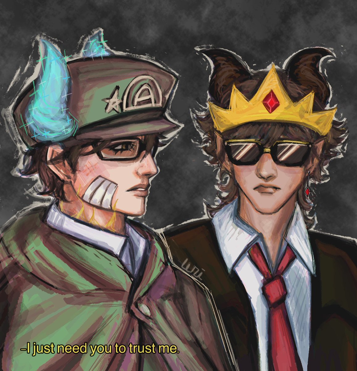 I'm a q!Aldo and q!Senpai apologist, I support their rights and I'll defend their mistakes even more :)

 #aldogeofanart #SenpaiSpider #qsmp2 #qsmpfanart