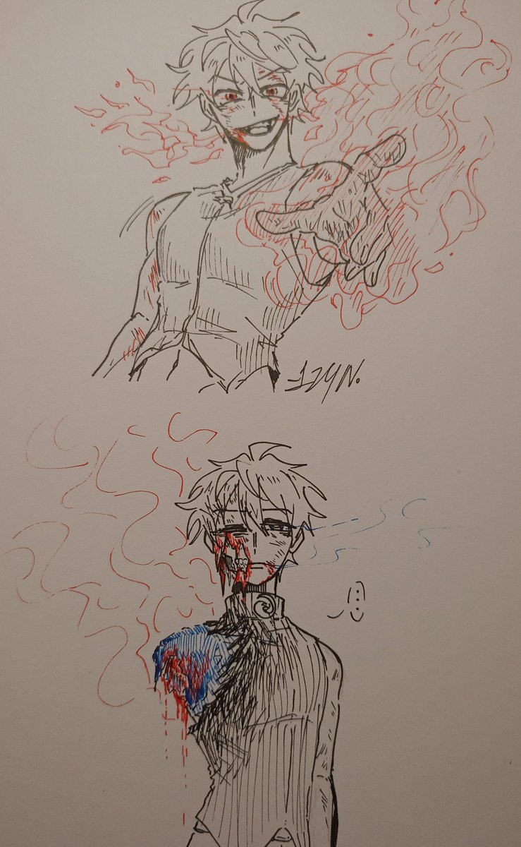 cw// blood
#blice 
🔥: So, who's weak now, ice?
❄️: ...

(next, fangboi kali ya?)