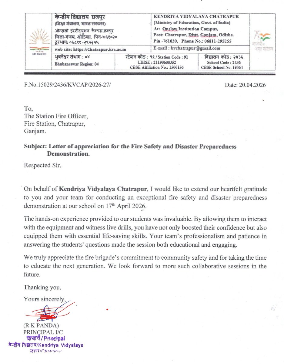 KVChatrapur's tweet image. #Gratitude #KVS