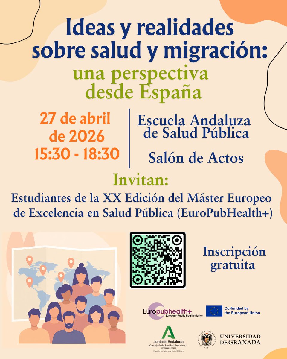 EASPsalud's tweet photo. Simposio: Ideas y Realidades sobre Salud y Migración
Una perspectiva desde España

🗓️ 27 abril. 15:30h-18:30h
💺 Presencial EASP o 🖥️ Virtual
✏️ Inscripción gratuita

ℹ️ https://t.co/H8Bey52Xhs

Evento organizado por el alumnado del XX Máster Excelencia en Salud Pública @EuroPH https://t.co/HK71xzEUVt