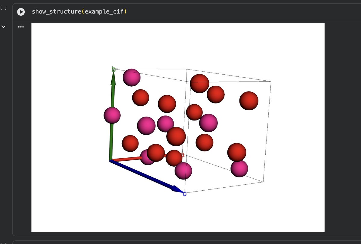 kuba_AI's tweet photo. 2/N The demo is truly plug-and-play.    

Run the cells → your crystal becomes a controlable latent vector.   

 You can even upload your own structures and navigate them inside the model's imagination - the latent space! https://t.co/eCiReNSgdJ