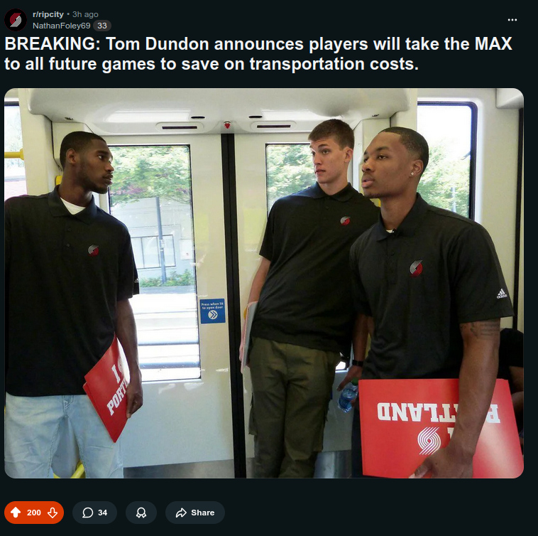 MrBuckBuckNBA's tweet photo. Portland Trail Blazers fans on the Trail Blazers subreddit keep on roasting new team owner, Tim Dundon, for being cheap, cutting costs already.  

This is really funny, I promise you.  

Part 4

Via:
https://t.co/hGNlLie2e0 https://t.co/i7ZnJPojjF