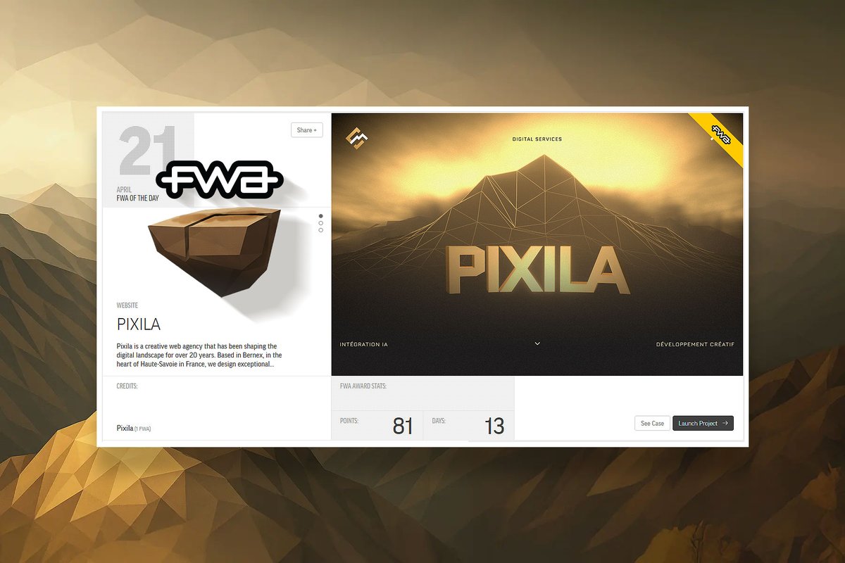 s_lempens's tweet image. Very honored to receive FWA of the Day for our studio website PIXILA :)

Pixila is a human-sized studio creating custom websites to strengthen your brand, build trust, and help you stand out long-term.

pixila.net

#FWA #CreativeStudio #Frontend #WebGL #AstroJS