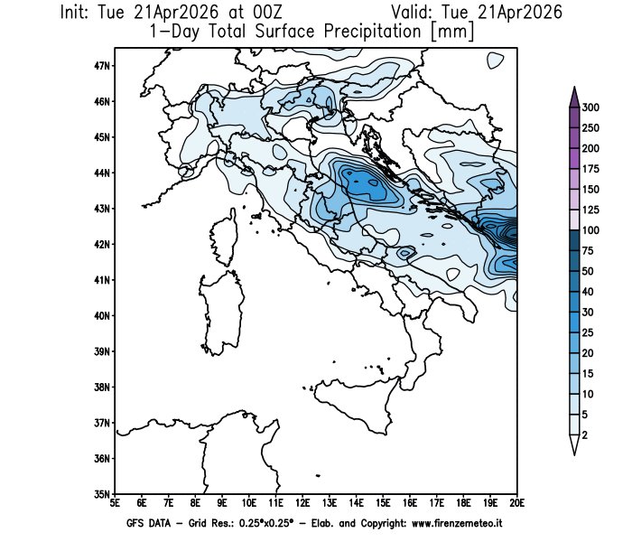 firenzemeteoit's tweet image. #Pioggia prevista per oggi (21/04/2026) in Italia.
Link ITA: firenzemeteo.it/maps/gfs-piogg…
            
#Rain forecast for today (21/04/2026) in Italy.
Link ENG: firenzemeteo.it/en/maps/gfs-1-…