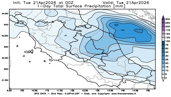 firenzemeteoit's tweet image. #Pioggia prevista per oggi (21/04/2026) in Italia.
Link ITA: firenzemeteo.it/maps/gfs-piogg…
            
#Rain forecast for today (21/04/2026) in Italy.
Link ENG: firenzemeteo.it/en/maps/gfs-1-…