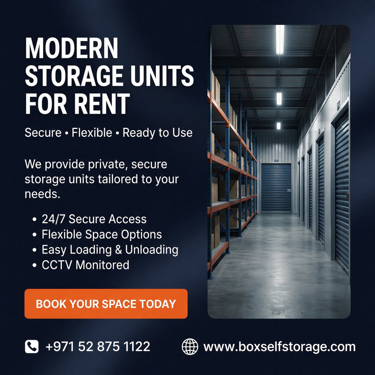 DubaiSelfStore's tweet image. Premium Storage Solutions in Dubai!  Looking for secure, climate-controlled storage with 24/7 access? We offer spacious warehouses near Dragon Mall, Warsan First, with free WiFi &amp;amp; top-notch security!📞Call:+971528751122   #DubaiStorage #Storage #SecureStorageDubai