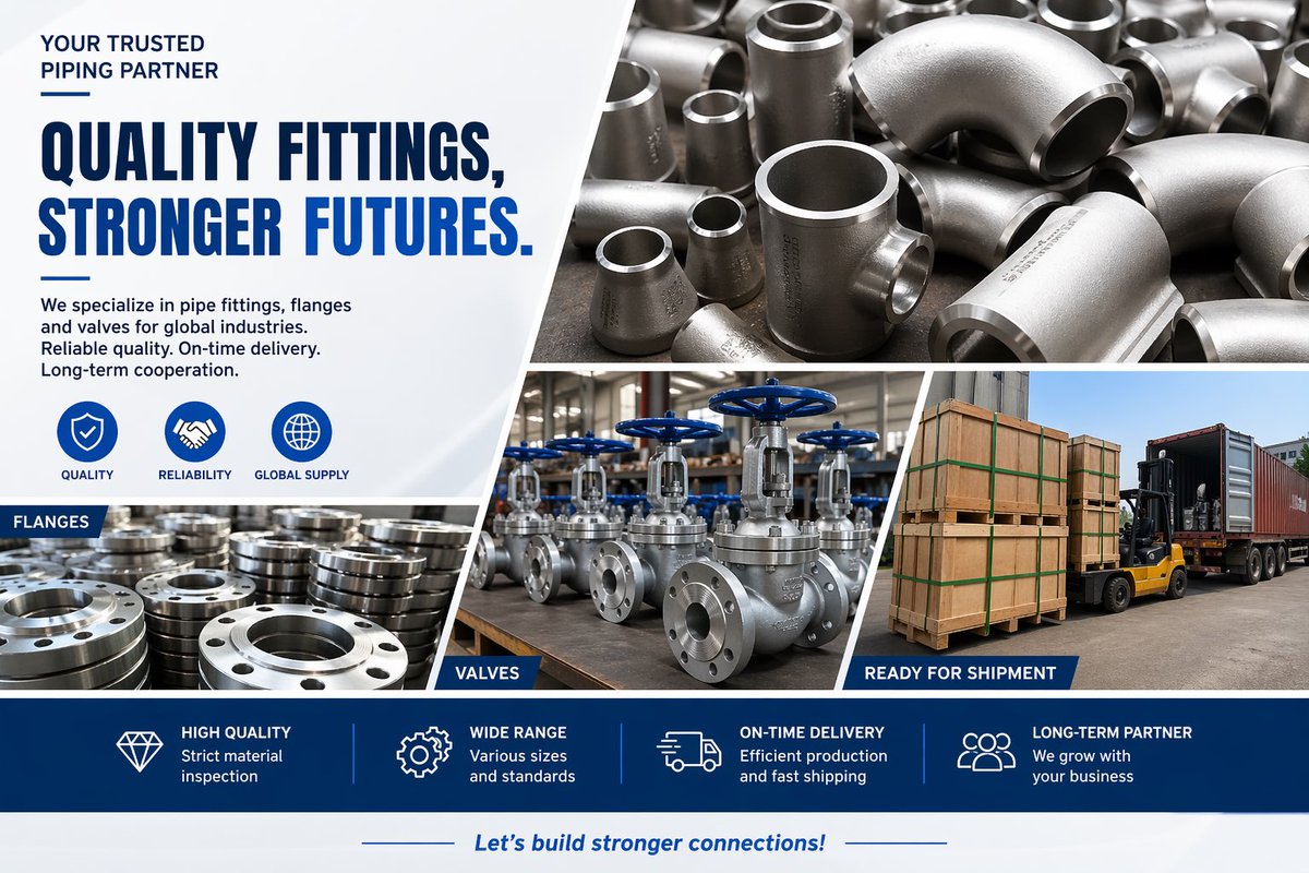 AmandaGe270913's tweet image. Every fitting has a journey — from production to project site.
We focus on quality, reliability, and long-term cooperation.

#PipeFittings
#Flanges
#Valves
#IndustrialSupply
#GlobalTrade
#Manufacturing
#EPCProjects