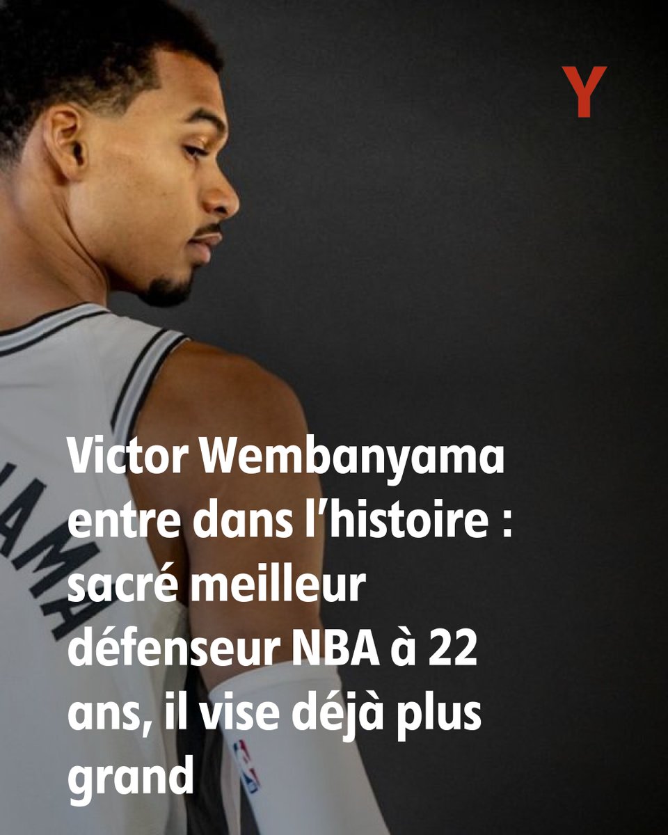 lyonne_fr's tweet photo. À seulement 22 ans, Victor Wembanyama a été élu meilleur défenseur de la saison en NBA lundi 20 avril.
➡️ https://t.co/4ueGyphEMT https://t.co/EeZxG5GsLR