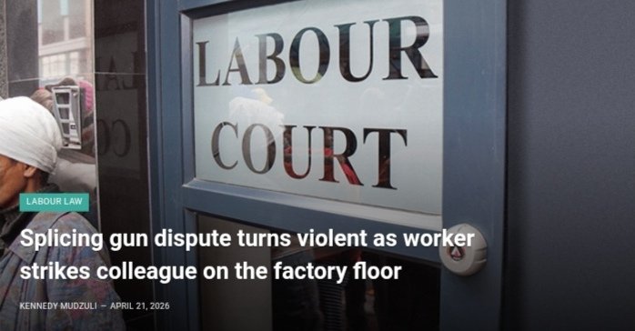 ConvictionZA's tweet image. Splicing gun dispute turns physical as tensions boil over into a push and punch on the factory floor, exposing how quickly workplace conflict can escalate.

Article Link:
conviction.co.za/belgotex-floor…

#LabourCourt #WorkplaceViolence #CCMA #LabourLaw #SouthAfrica