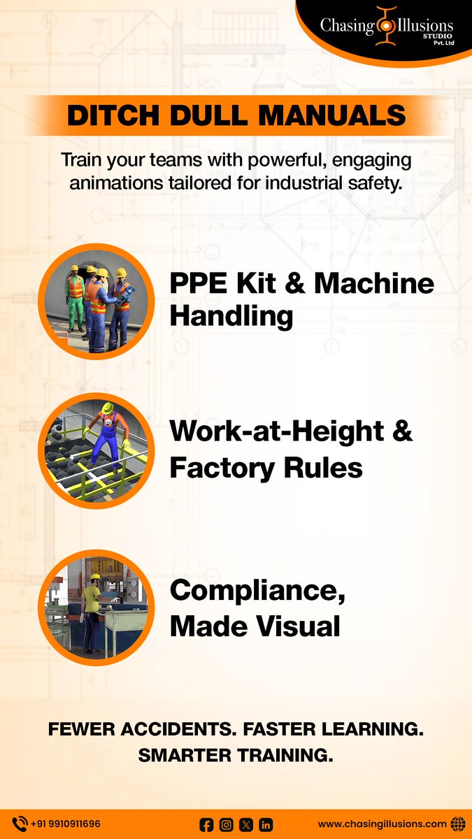 chasingilusions's tweet image. 60–80% of workers forget safety training within days 🧠📉

Why?

Too much theory 📄
No real-life visualization ❌
No emotional impact ❌

👉 Forgotten training = repeated mistakes. 

📞+91-9910911696
#3danimation #safetyvideo #safetyfirst #workplacesafety