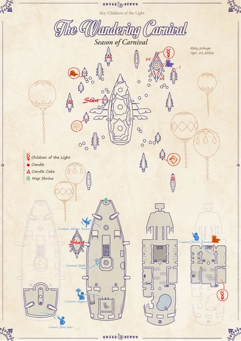 🚩「 #さすらいカーニバル 」のマップ⚓

Ver.2026/04/21

#カーニバルの季節
Season of Carnival
Wandering Carnival

#thatskygame
#SkyChildrenOfTheLight
#sky星を紡ぐ子どもたち 
#sky地図 