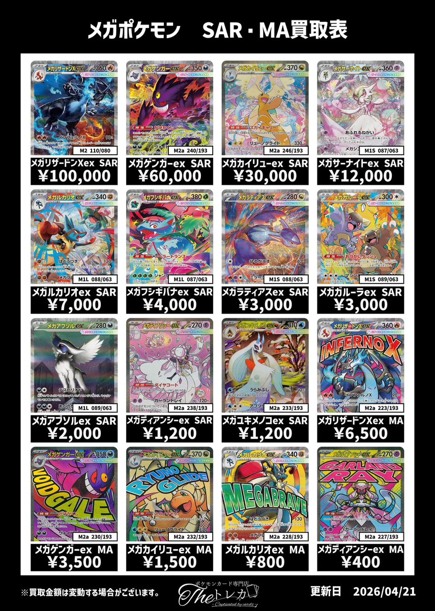 ✨メガポケモン SAR・MA買取📷 メガリザードンXex SAR ¥100,000
