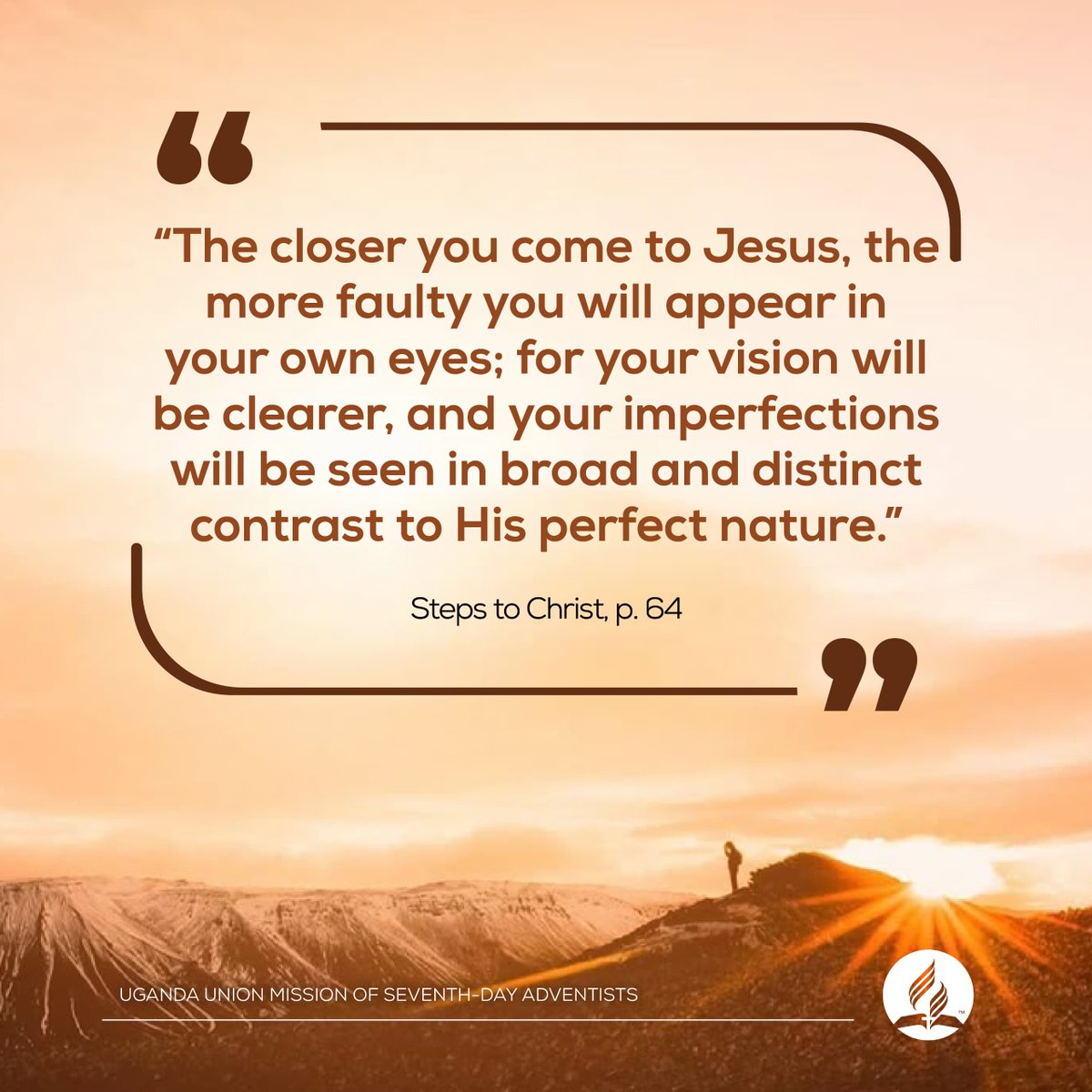 UgandaAdventist's tweet image. True closeness to Christ doesn’t elevate self—it reveals our need for Him. And in that realization, we find hope, not despair.

#HopeInChrist #Devotional #ChristianLiving