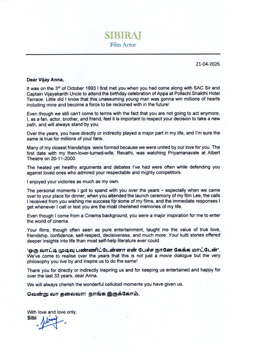 Sibi Sathyaraj tweet media