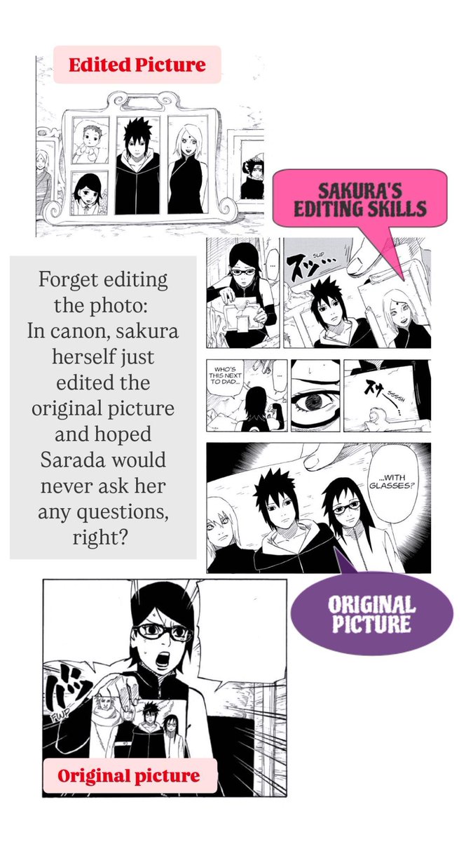 Yeah, in canon Sakura straight up edited Karin out and pasted herself over her 😭