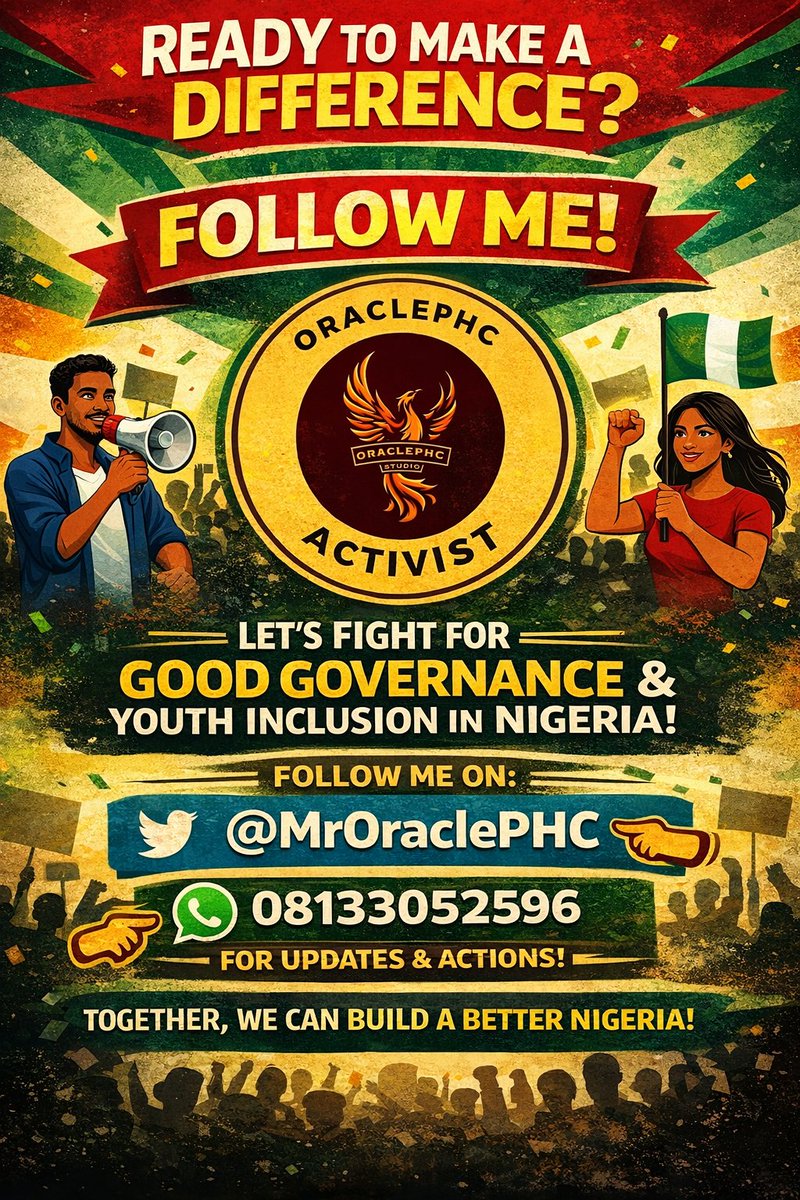 MrOraclePHC's tweet image. Together, we can!!!
💪

#Activism #SpeakUp #DemandAccountability #GoodGovernance #PeoplePower #CivicEngagement #HoldLeadersAccountable #VoiceOfThePeople #SocialJustice #HumanRights