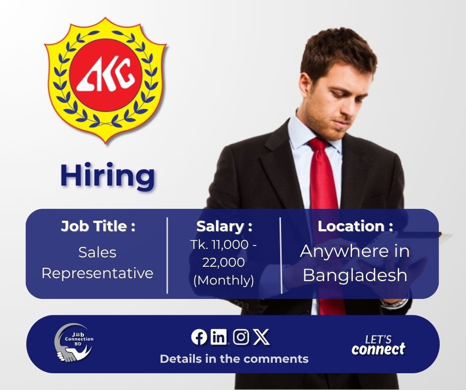 JobConnectionBD's tweet image. Job Title: Sales Representative
Organization: Abul Khair Group
Location: Anywhere in Bangladesh
Deadline: 30 April 2026

Find the application link &amp;amp; details in the first comment!

Follow Job Connection BD for daily job updates!

#Jobs #AbulKhairGroup #JobConnectionBD