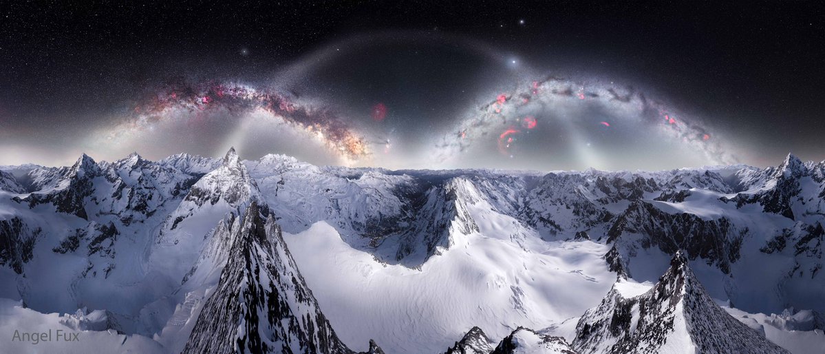 Swetilein1's tweet image. 'Three Sky Arches over Snowy Alps' 
Image Credit &amp;amp; Copyright: Angel Flux
apod.nasa.gov/apod/ap260421.…
#astronomy #space