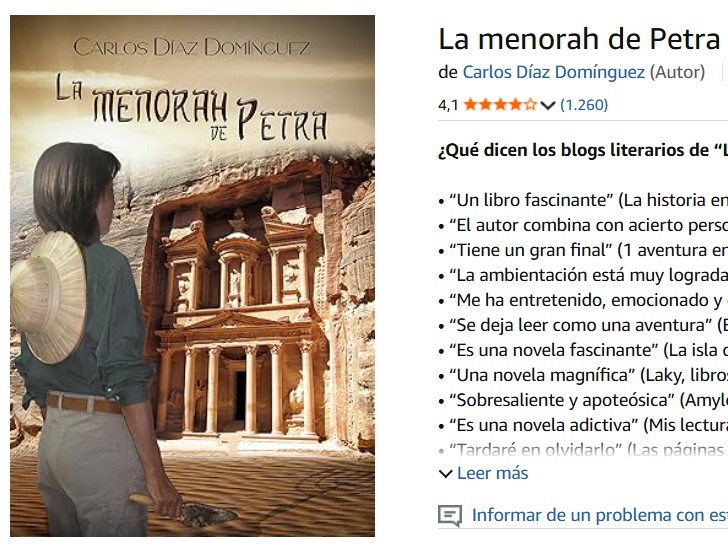 carlosdd59's tweet image. Sí, 1.200. "La menorah de Petra" ha superado las 1.200 valoraciones en Amazon. ¿Te vas con Araceli Artigas a la Jordania de 1967? #Gratis con #KindleUnlimited #Bestseller #Israel #Palestina #Jordania amazon.es/s?i=digital-te…