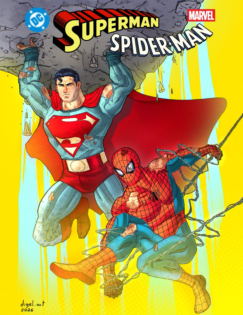 64Digel's tweet image. Y’all now can get my variant cover for Superman/Spider-Man #1 absolutely nowhere because this is just a fan art made for fun and will never be an official product.
.
#Superman #SpiderMan #Crossover