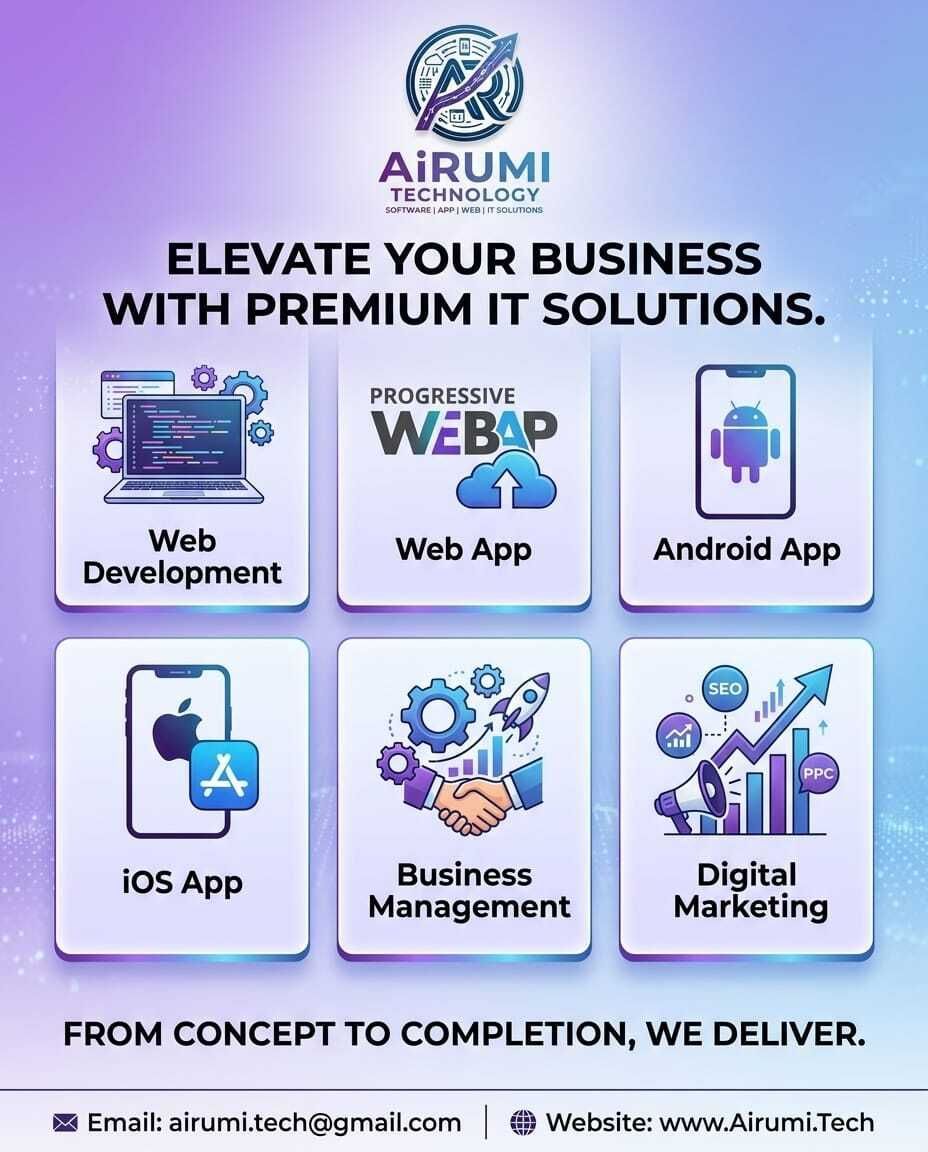 AiRumi_Tech_'s tweet image. ⚡ Web Dev | Progressive Web Apps | Android | iOS | Business Mgmt | SEO &amp;amp; PPC
AiRumi Technology — From Concept to Completion, We Deliver! 💜🎯
📩 airumi.tech@gmail.com
#MobileAppDevelopment #UIUXDesign