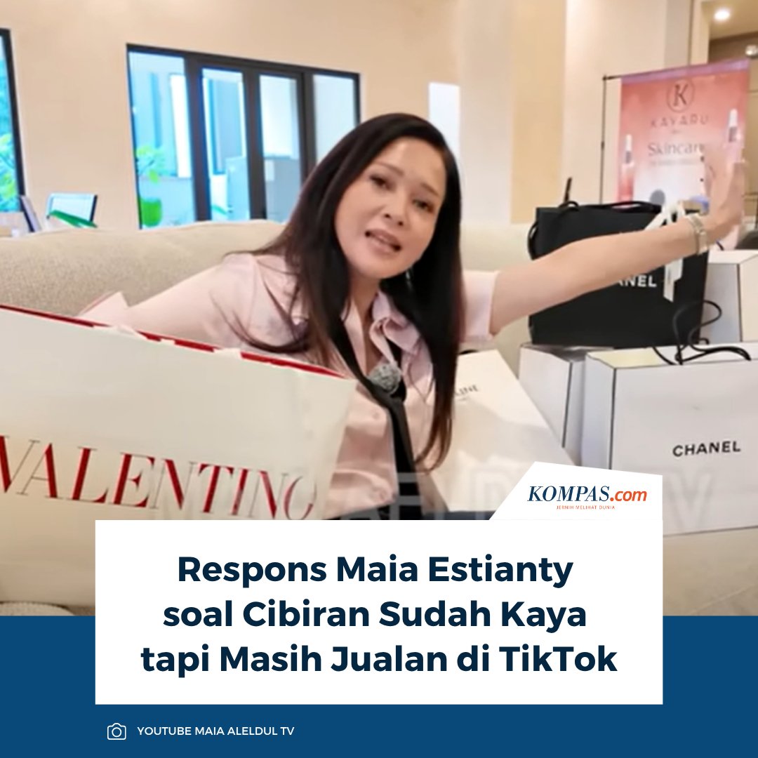 kompascom's tweet image. Musisi Maia Estianty memiliki alasan dirinya tetap berjualan online meskipun dikenal kaya dan memiliki suami yang juga pengusaha kaya.

👉🏻Baca selengkapnya kompas.com/hype/read/2026…

~AM #MaiaEstianty #TikTok #Kaya