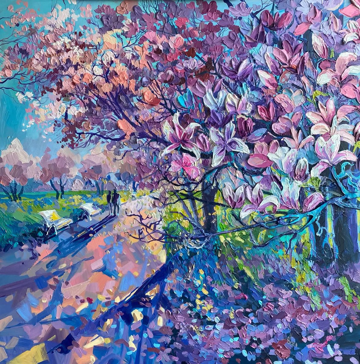 GGanszczyk's tweet image. Dzień dobry 🙂 Wtorek. Chłodno, pochmurno, możliwe przelotne opady deszczu.
Śniadanie, kawa, papieros i do przodu.
Zdrowia i miłego dnia wszystkim. ☕🚬🥐🤗❤️🍀🌸 #TuesdayMotivation #April #Spring 
Cc. Anastasia Trusova "City park, magnolia", 2021