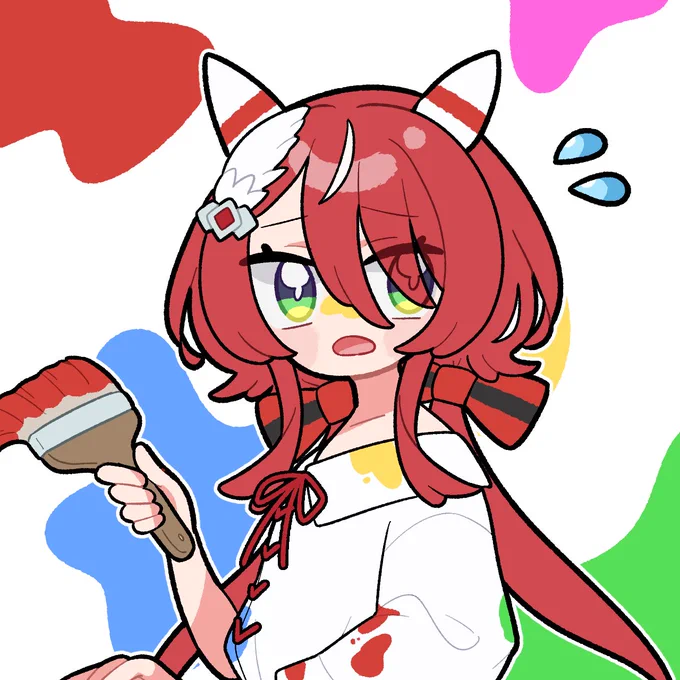 ペインターズスタイルの時、バリやんは絵の具ぶんぶんするの戸惑っただろうな落書き