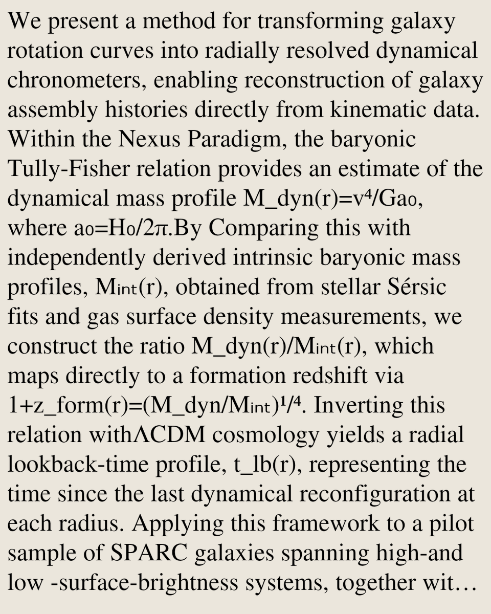 BCRX's tweet photo. Turning Galaxy Rotation Curves into Radial Cosmic Chronometers: A Nexus Paradigm Approach

Stuart Marongwe, Stuart A. Kauffman
https://t.co/snSDZUNPEO [𝚊𝚜𝚝𝚛𝚘-𝚙𝚑.𝙶𝙰] https://t.co/wWlH5kKI6u
