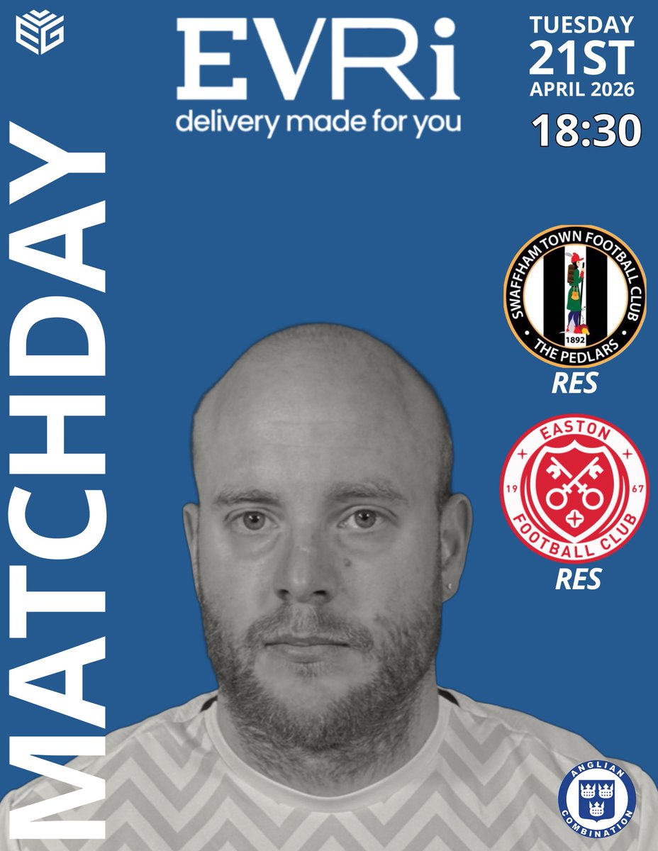 eastonfc's tweet image. 🚨Matchday🤩 The Reserve Team are away as they face @Swaffham_TownFC Reserves⚽️! 🚨

📅 21st April 2026
📍Shoemakers Lane, Swaffham,Norfolk, PE37 7NT
🕣6.30pm kick off

📸 @23elitegraphics @EvriDeliveryCom 

 #angliancom #grassroots