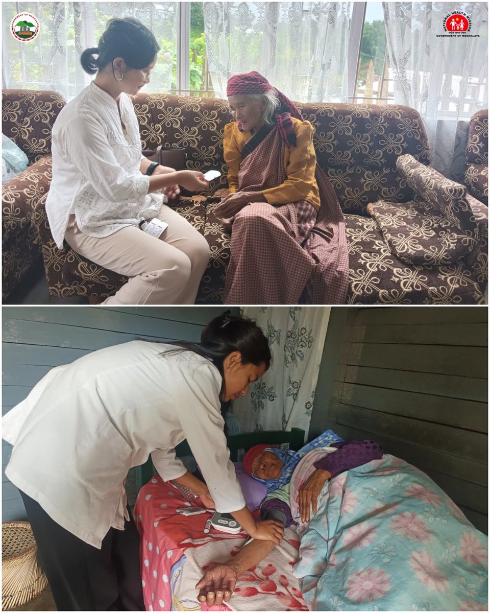 meghalayahealth's tweet image. Health Providers across the state are delivering compassionate home-based care, reaching the elderly and vulnerable with essential services and human connection. Their dedication is bringing comfort, dignity, and renewed strength to many. #HealthcareForAll #CommunityCare
